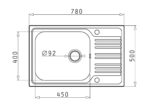 Set chiuveta inox INSET 1B1D SM si baterie BELLO crom - imagine 2