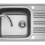 Set chiuveta inox INSET 1B1D LN si baterie BELLO crom