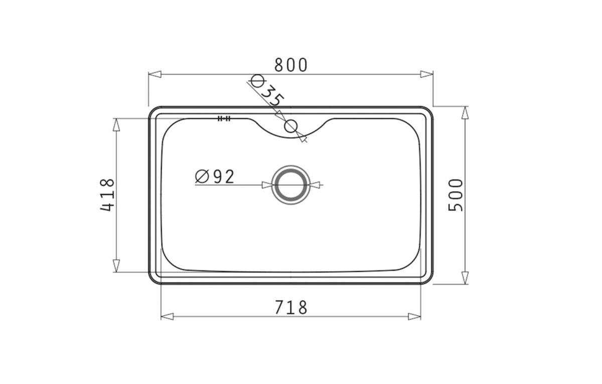 Set chiuveta inox INSET 1B 80x50 LN si baterie BELLO crom - imagine 2