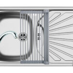 Set chiuveta inox ET 78 1B1D ST LN, baterie SERENO crom si Roll Up