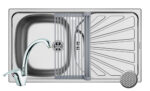 Set chiuveta inox ET 78 1B1D ST LN, baterie SERENO crom si Roll Up