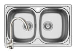 Set chiuveta inox AURORA 2B SM si baterie BELLO crom