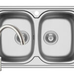 Set chiuveta inox AURORA 2B LN si baterie BELLO crom
