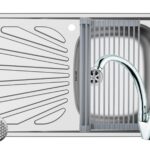 Set chiuveta inox Creta 1B1D DR LN, baterie SERENO crom si Roll Up