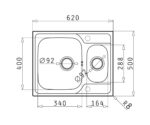 Set chiuveta inox FEDRA EXTRA 62 SM si baterie BELLO crom - imagine 2