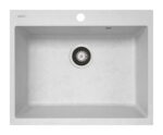 Set chiuveta soft compozit Square DUROTHEK 60 1B si baterie OSSIA White - imagine 2