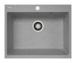 Set chiuveta soft compozit Square DUROTHEK 60 1B si baterie OSSIA Grey - imagine 2