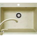 Set chiuveta soft compozit Square DUROTHEK 60 1B si baterie OSSIA Beige