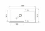 Set chiuveta Pyragranite MIDO 100x50 1B1D si baterie ADELITA black - imagine 2