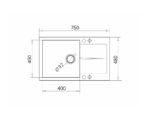 Set chiuveta granit KEROS 1B 1D 76x48 si baterie Eco Bello White - imagine 2