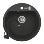 Set chiuveta granit MIDO Ø51 si baterie Eco Bello Carbon