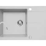 Set chiuveta granit KEROS 1B 1D 76x48 si baterie Eco Flessi White