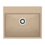 Set chiuveta granit ITHAKA 1B 61x51 si baterie ADELITA Dark Beige - imagine 2