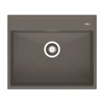 Set chiuveta granit ITHAKA 1B 61x51 si baterie ADELITA Iron Grey - imagine 2
