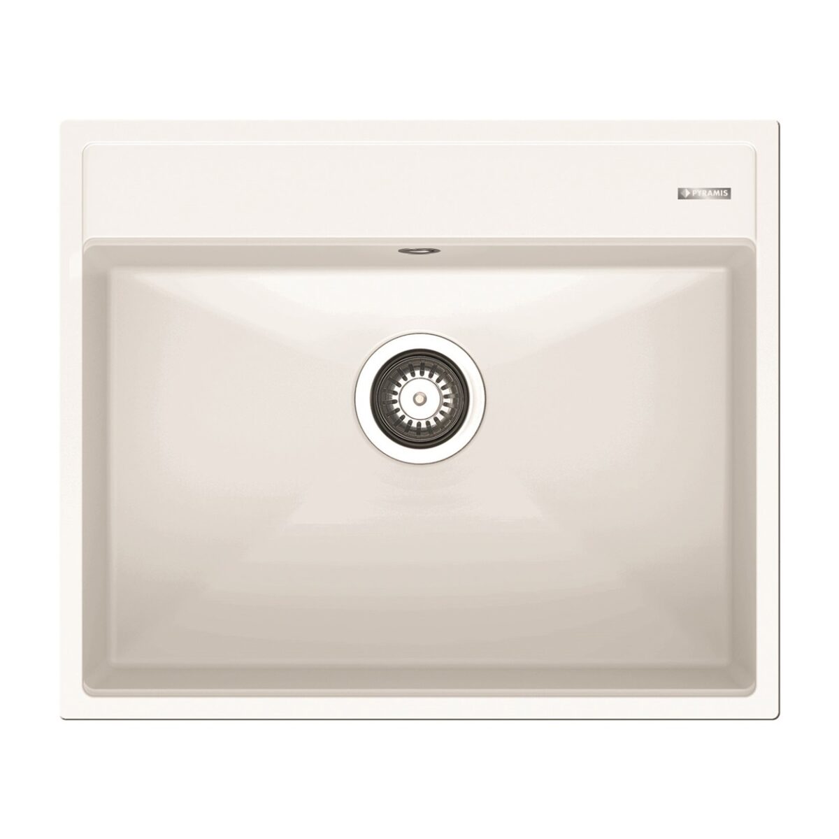 Set chiuveta granit ITHAKA 1B 61x51 si baterie ADELITA Snow - imagine 2