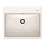 Set chiuveta granit ITHAKA 1B 61x51 si baterie ADELITA Snow - imagine 2