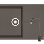 Set chiuveta granit ITHAKA 1B1D 79x50 si baterie ADELITA Iron Grey