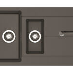 Set chiuveta granit ITHAKA 1 1/2B 1D 100x50 si baterie CAPRICCIO Iron Grey