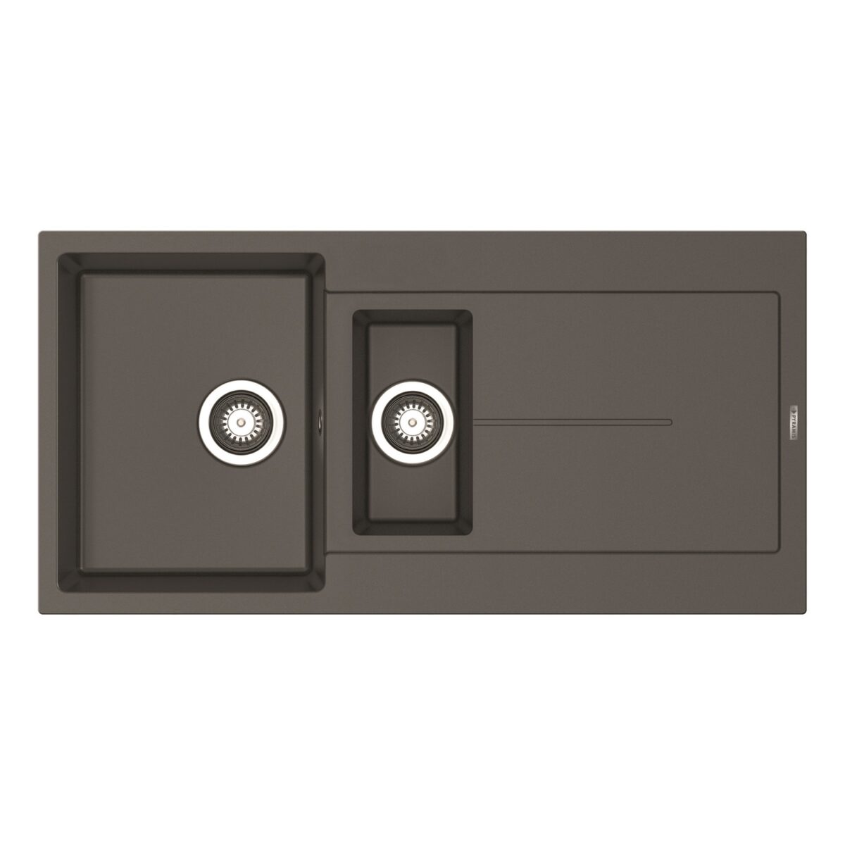 Set chiuveta granit ITHAKA 1 1/2B 1D 100x50 si baterie CAPRICCIO Iron Grey - imagine 2