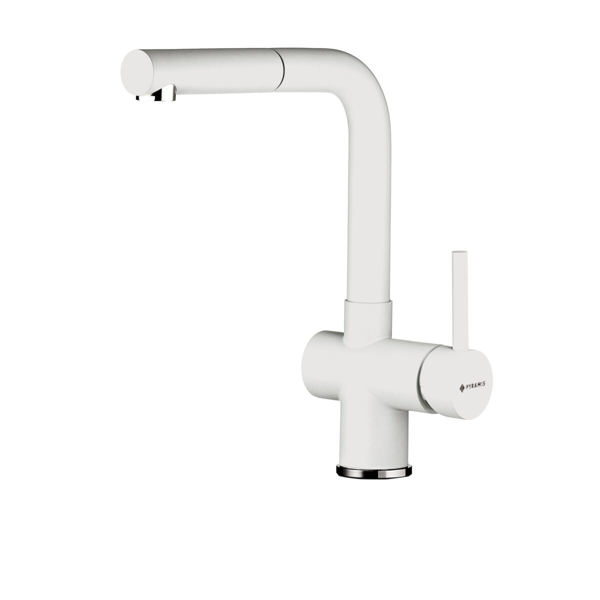 Set chiuveta granit ITHAKA 1 1/2B 1D 100x50 si baterie CAPRICCIO Snow - imagine 4