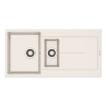 Set chiuveta granit ITHAKA 1 1/2B 1D 100x50 si baterie CAPRICCIO Snow - imagine 2