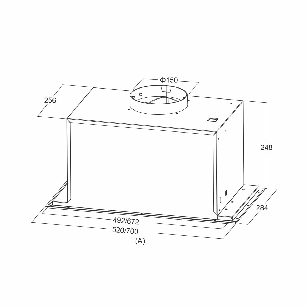 Hota total incorporabila Pyramis MD 52cm Inox Knob - imagine 5