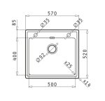 Chiuveta inox Pyramis PELLA 57x52 1B - imagine 4