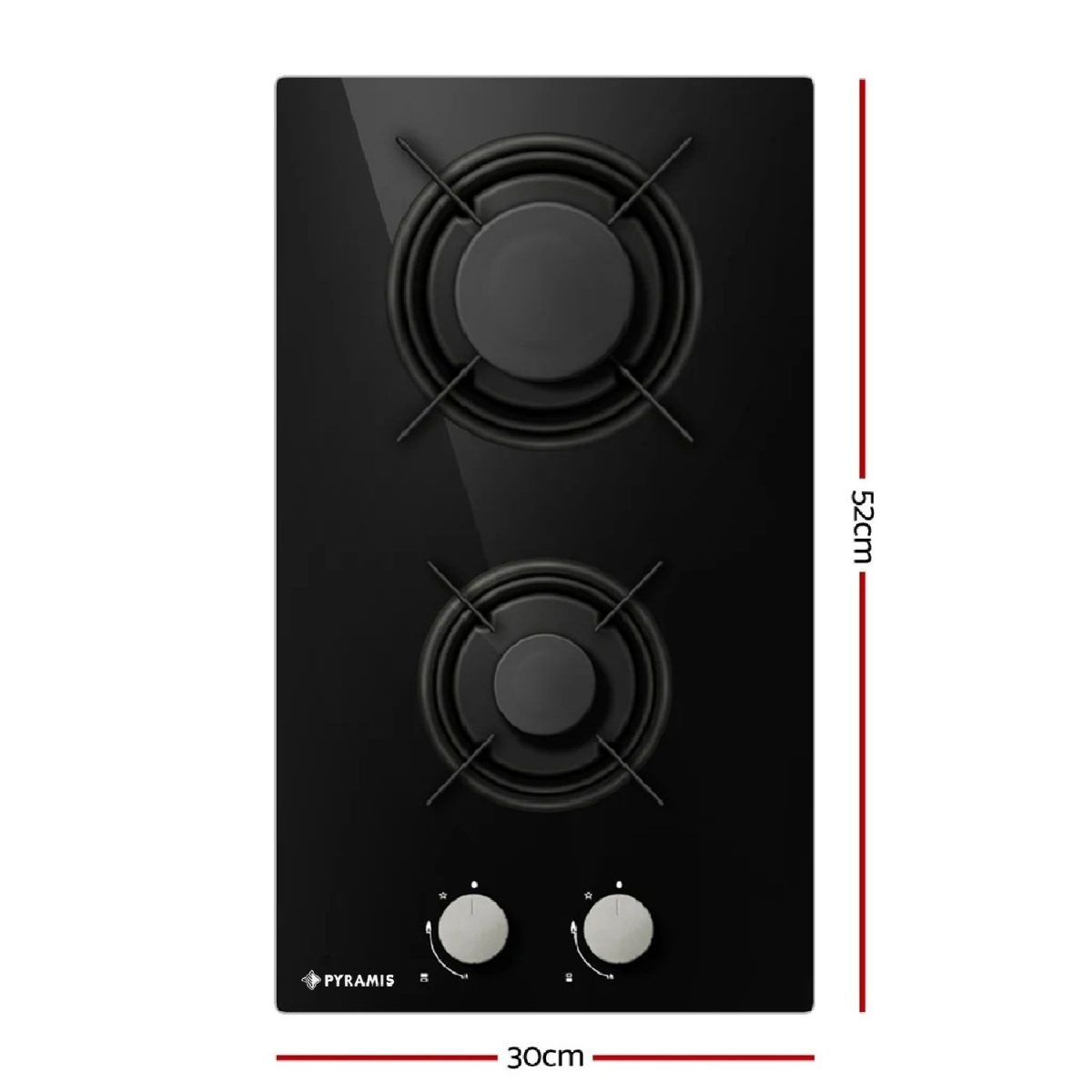 Plita gaz domino Pyramis 496 Black Glass - imagine 2