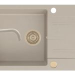 Set chiuveta Pyramis KARPATHOS 68x44 si baterie ECO LUNGO full beige