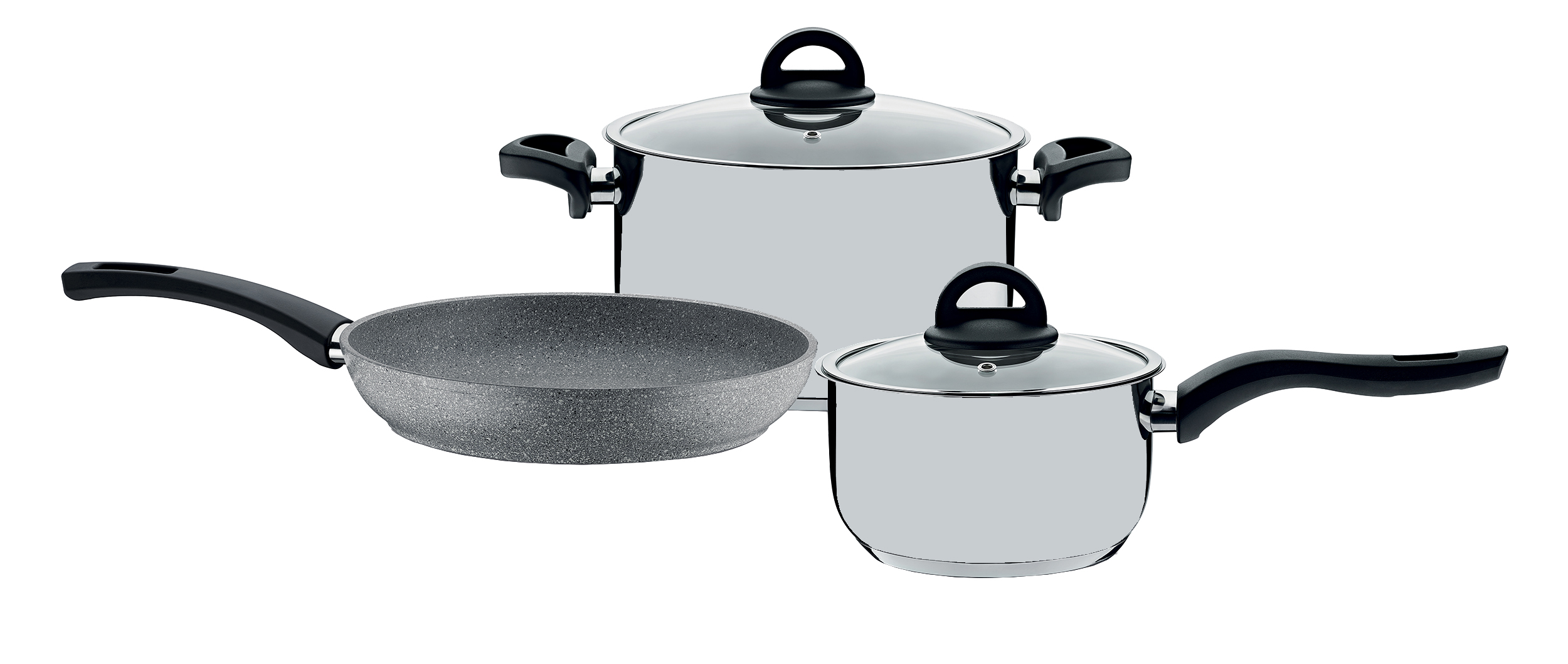 2658_015700301_SET_MIX_COOK_P1 Set vase de gatit din inox si aluminiu Pyramis MIX COOK, 5 piese - imagine 1