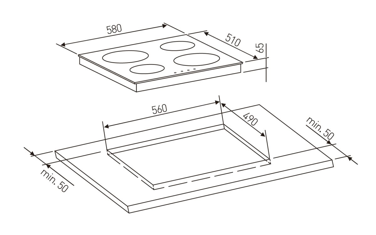 Set Pyramis 7P.26, cuptor electric incorporabil si plita inductie - imagine 6