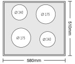 Set Pyramis 5P.26, cuptor electric incorporabil si plita electrica - imagine 7