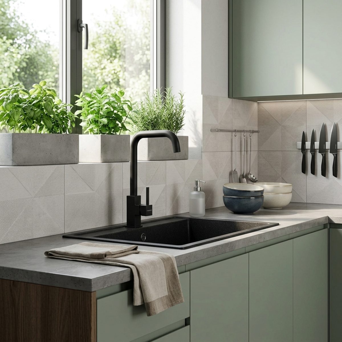 Baterie bucatarie Pyramis Eco ADELITA Full Grey - imagine 3